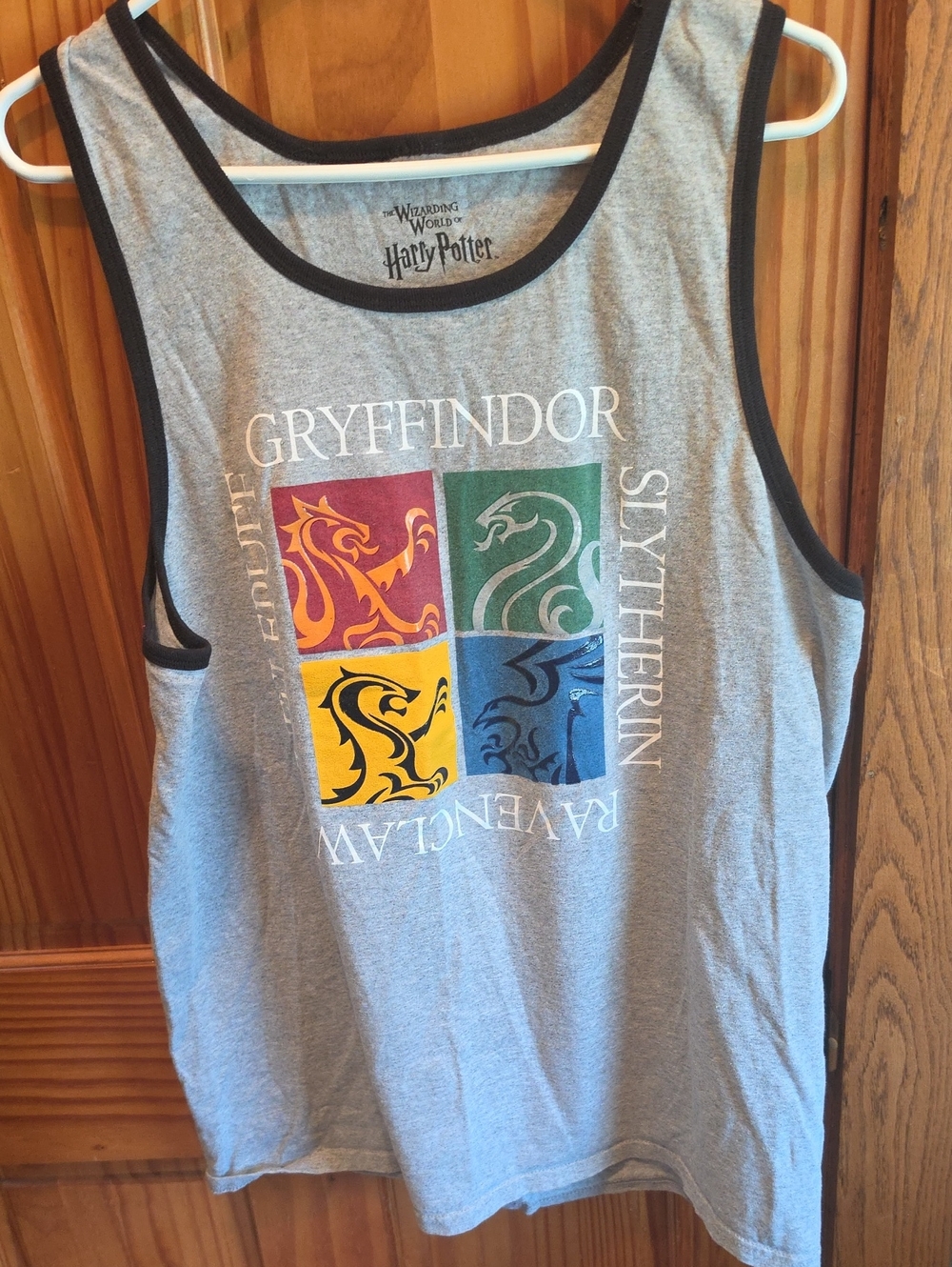 Warner Bros. Harry Potter Grey Tank Top with Multicolor House Crest Squares